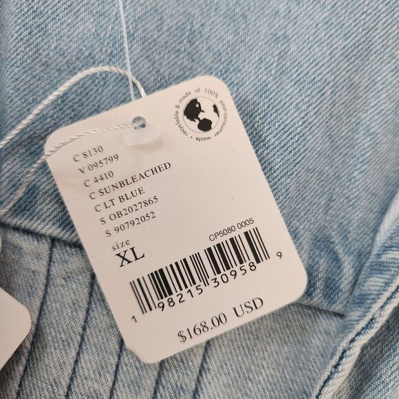 Free‎ People Rowley Mini Dress Sunbleached Light Blue Denim Size XL - Picture 8 of 12